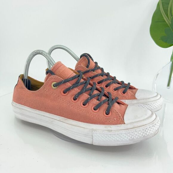 Converse Chuck Taylor Trainers Lunarlon Low Top Coral Pink Size 8.5 Sneakers - Picture 4 of 14